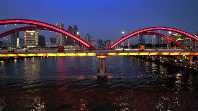 珠江沿岸灿烂灯光夜景