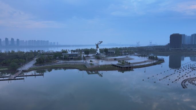 4K南昌九龙湖公园航拍素材