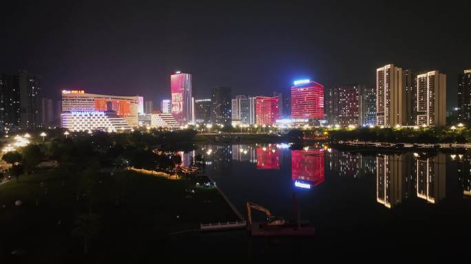 知识城凤凰湖夜景