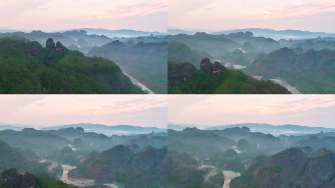 航拍武夷山日出风光