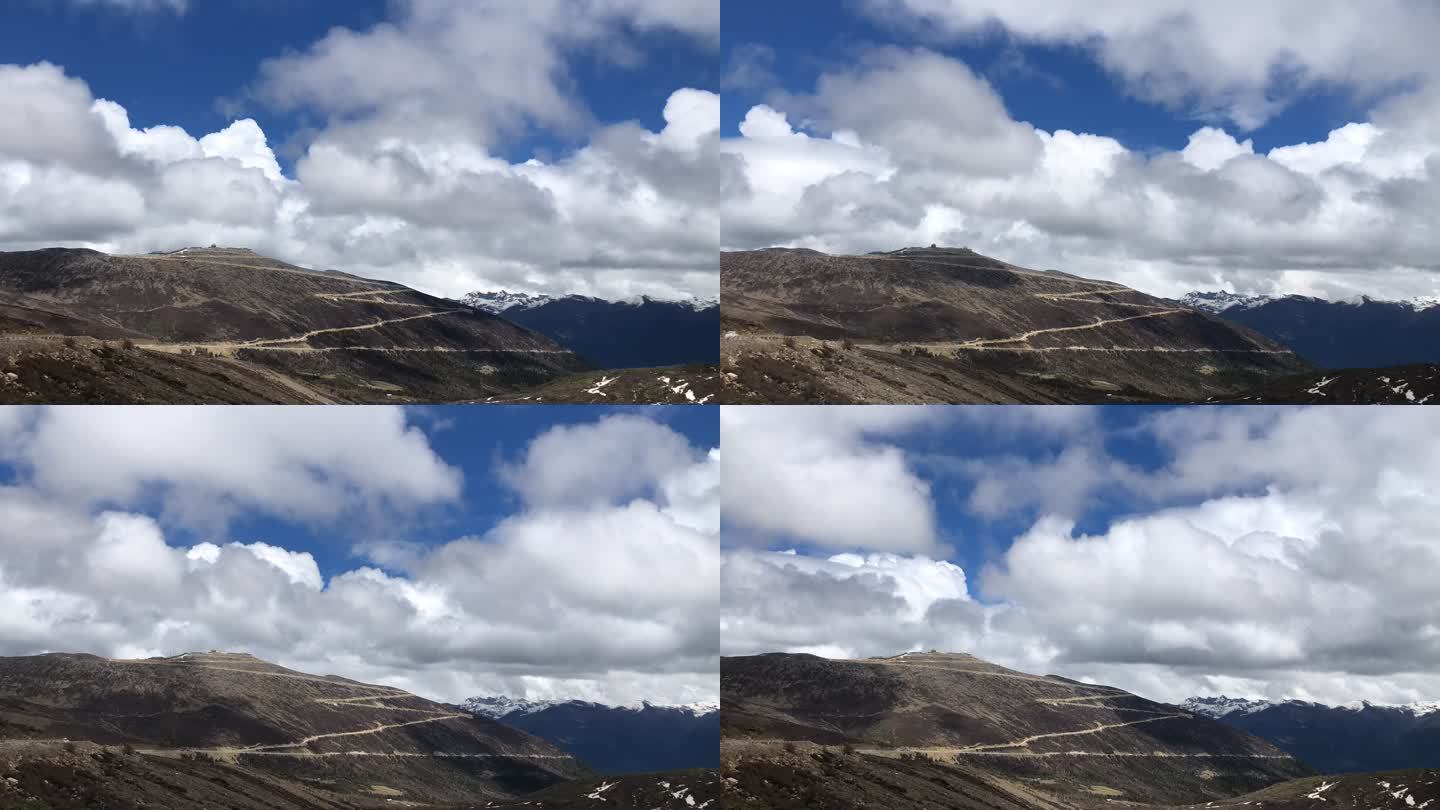 西藏色季拉山春季白云延时摄影
