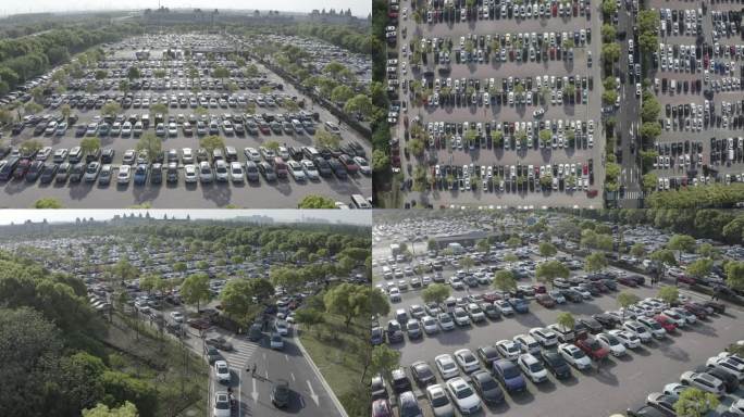 「有版权原创航拍LOG大型停车场合集4K