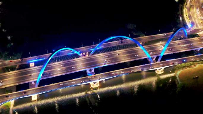 航拍临沂市蒙山高架桥祊河桥风景