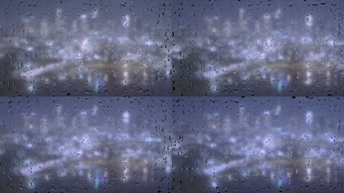 雨水流过玻璃窗 雨滴 水珠