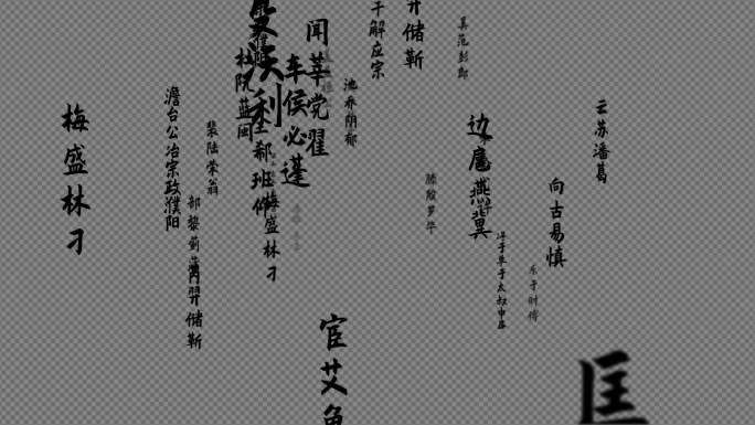 百家姓文字冲屏AE模板