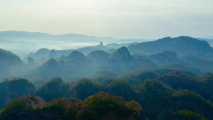 航拍武夷山云雾