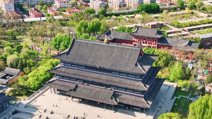 【合集】辽宁辽阳白塔与广佑寺航拍城市风景