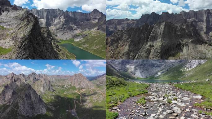 莲宝叶则 高山 湖泊风光