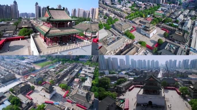 4K天津鼓楼航拍古文化街