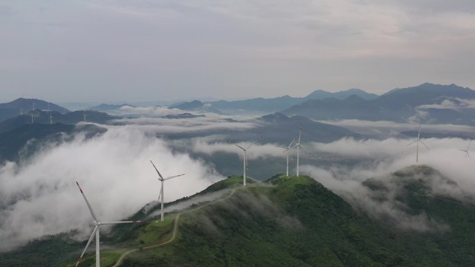 风力发电浮山岭航拍 2