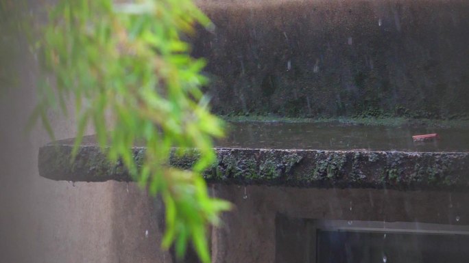 雨 大雨 雨滴 屋檐 石板 雨水升格