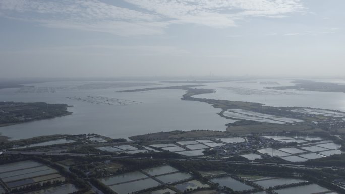 江苏昆山阳澄湖全景4K航拍