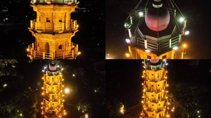 福州罗星塔夜景 古典建筑 国风夜景近景