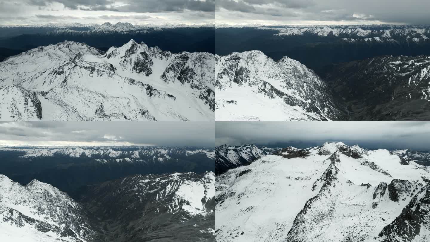 达古冰川 在雪山顶遥望绵延的雪峰