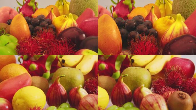 一堆新鲜水果