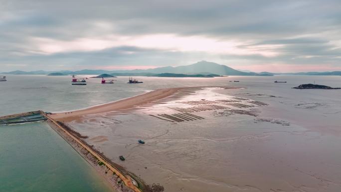 航拍福州平潭岛象鼻湾景区