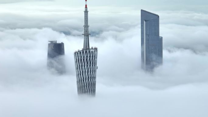 广州塔 珠江新城 云雾 通透 低云层