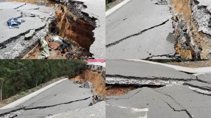 路塌陷下沉坍塌泥石流塌方地基下沉地面裂缝