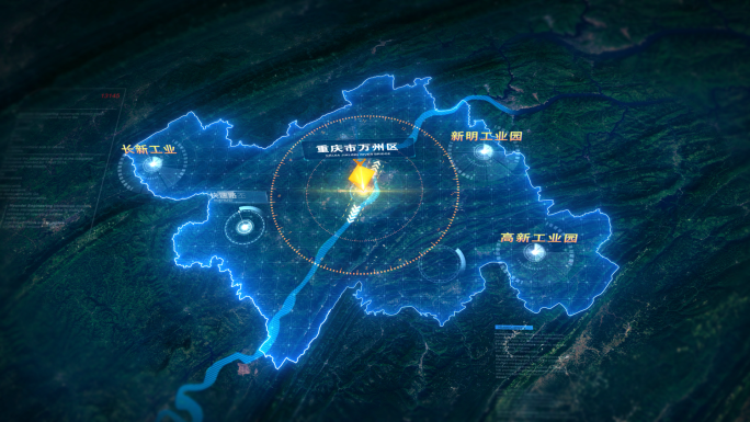 科技区位 标准行政地图 重庆万州区位