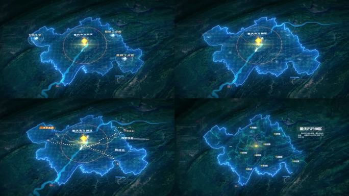 科技区位 标准行政地图 重庆万州区位