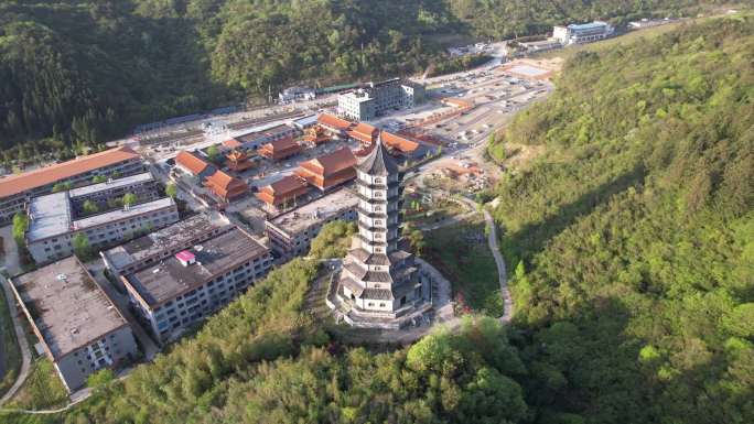 浏阳大围山红莲寺航拍