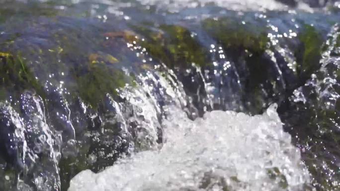 流水水花 石头 溪流 河水 清澈 水资源