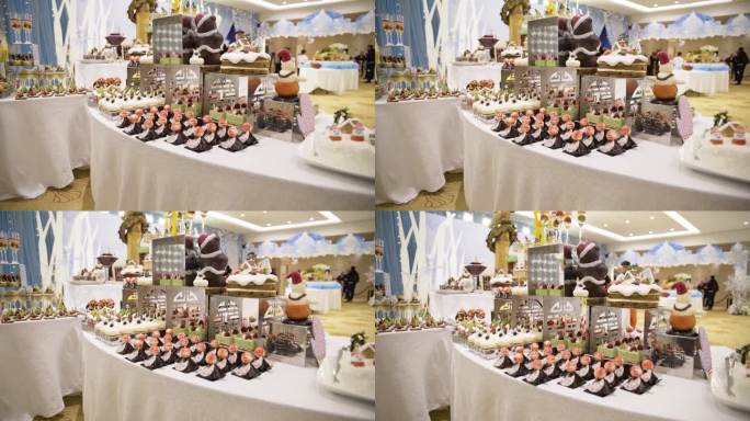 活动甜品 糕点 圣诞西式糕点 蓝色