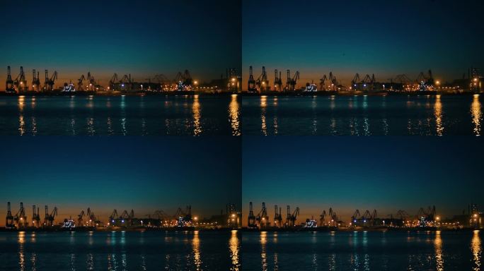 港口码头夜景唯美