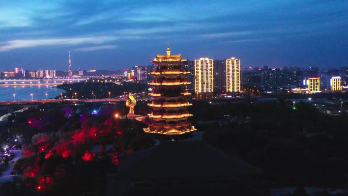 航拍临沂市沂河新区风景