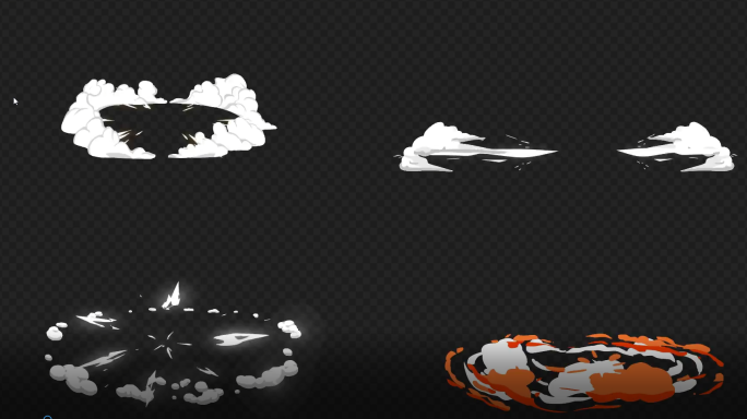 【AE工程】四种卡通烟雾冲击效果