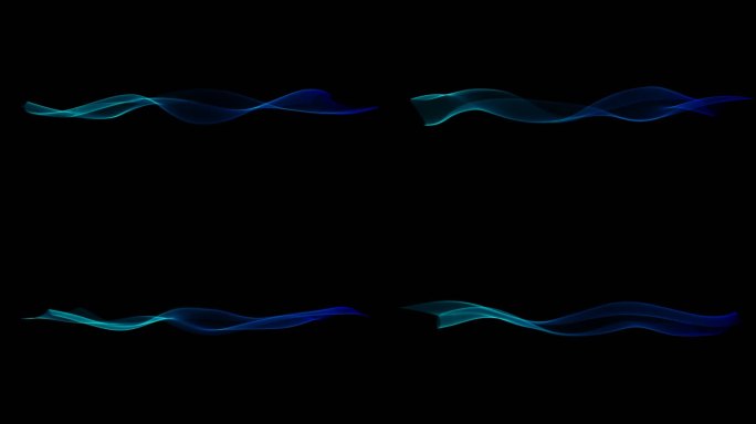 4K蓝色粒子飘带-无缝循环带透明通道