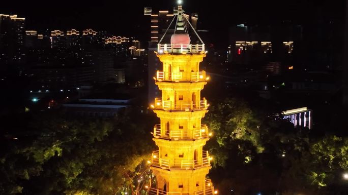 福州罗星塔夜景 古典建筑 国风