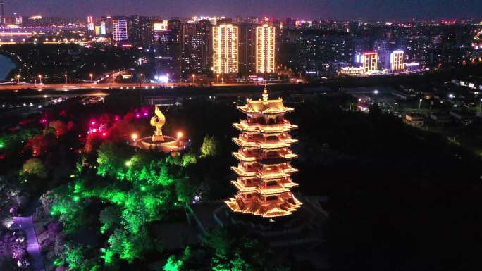 航拍临沂市沂河新区风景