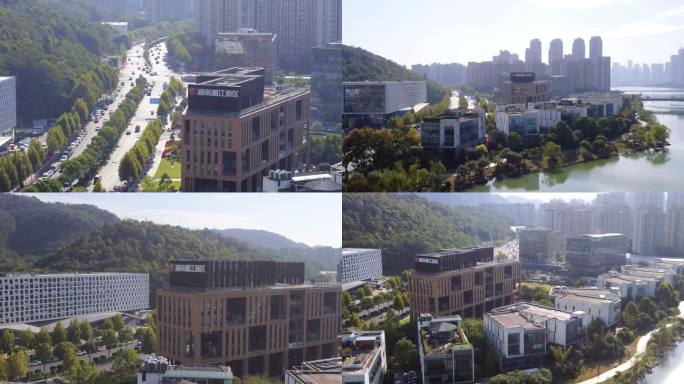 湘江新区管委会办公楼航拍空镜