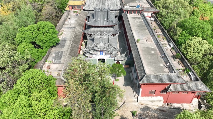 内江古西林寺航拍寺庙古建筑