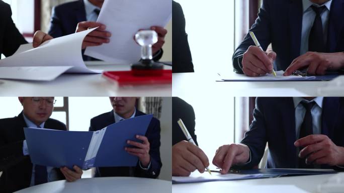 业务合作签订合同文件的商人