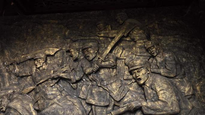 红色文化红军战士墙面浮雕