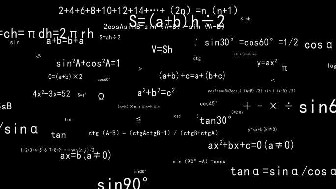 4K三维数学公式方程式背景AE模板