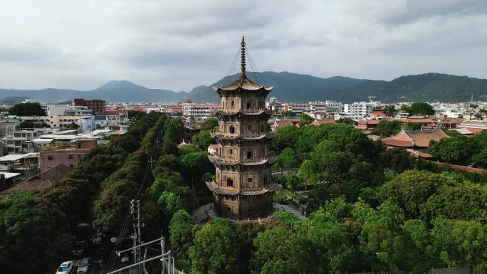 合集福建泉州镇国塔地标建筑航拍