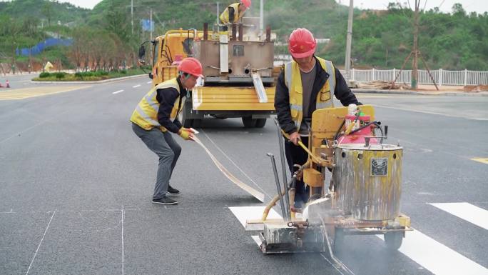 公路热熔划线  引导线  斑马线 实线