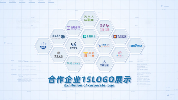 15合作企业公司logo标志展示AE