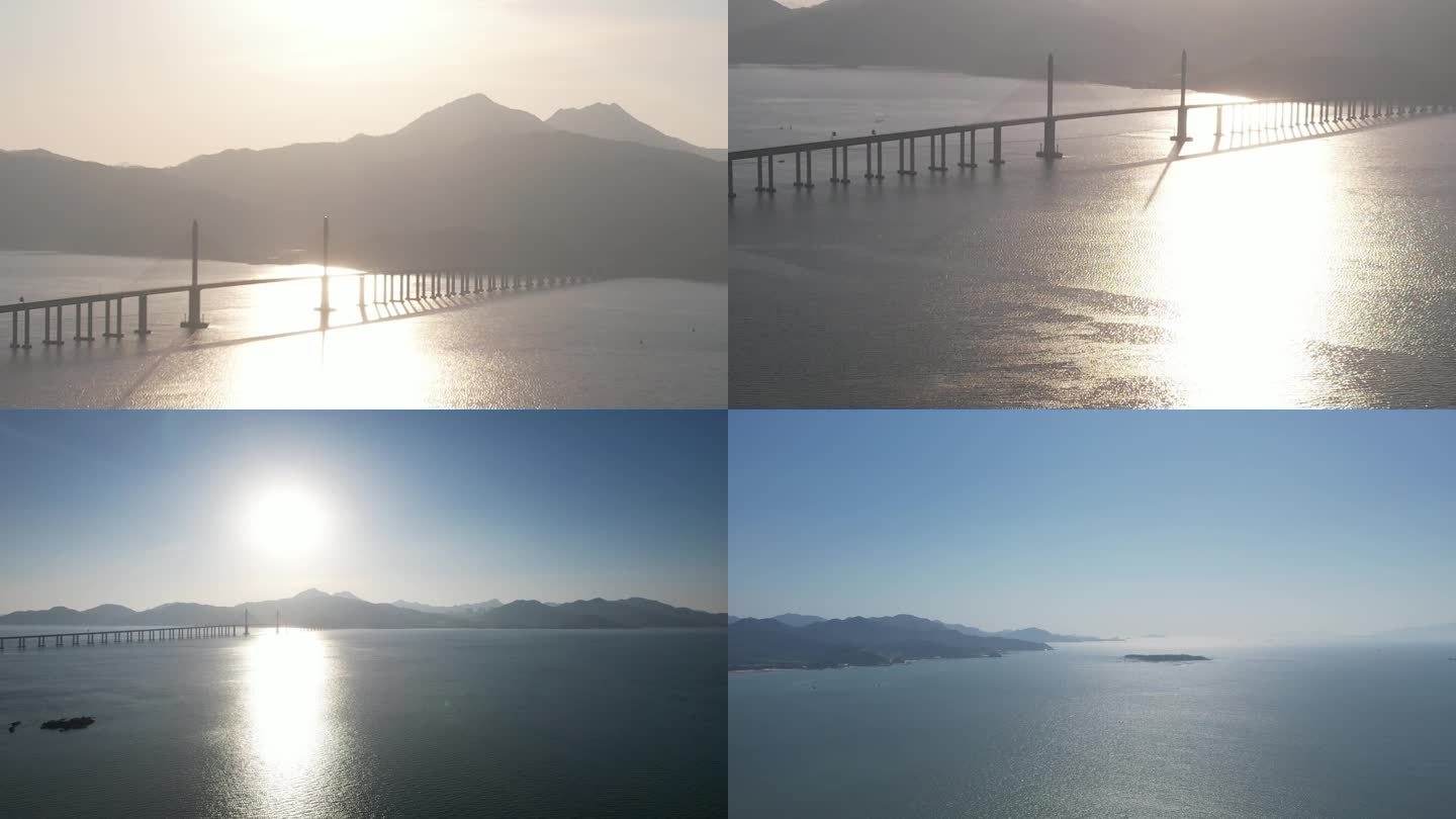 惠州海湾大桥十里银滩海边朝阳山与海