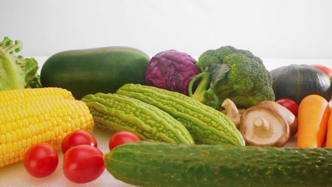 一堆蔬菜 健康绿色蔬菜