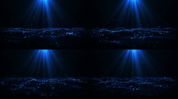 4K蓝色梦幻动态粒子海洋视频背景