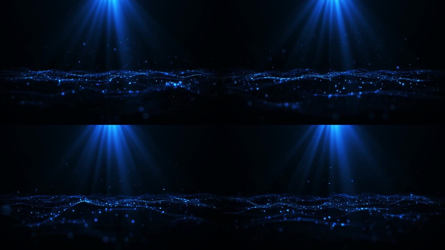 4K蓝色梦幻动态粒子海洋视频背景