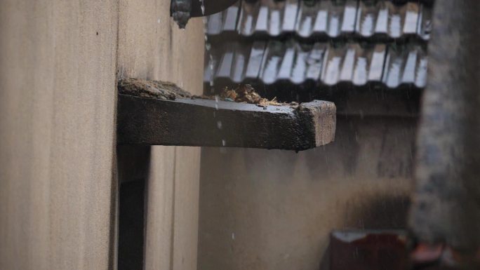 雨 大雨 雨滴 屋檐 石板 雨落房檐