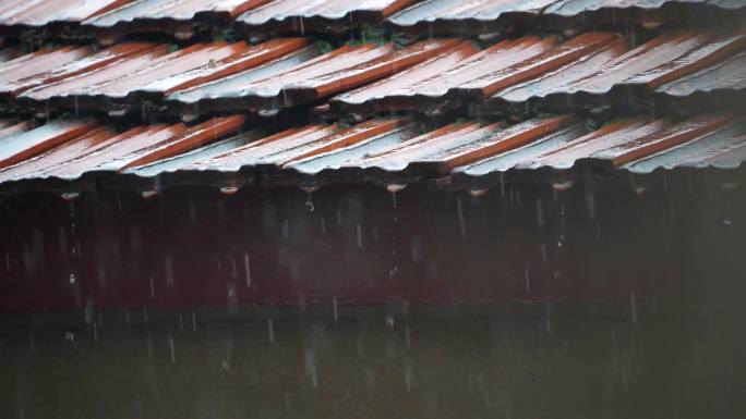 雨 大雨 雨滴 屋檐 房檐 雨水升格