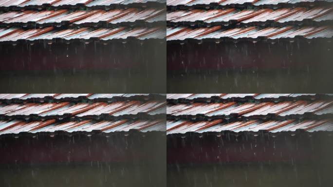 雨 大雨 雨滴 屋檐 房檐 雨水升格