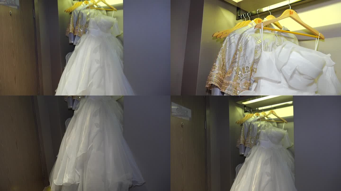 柜子里的婚纱和伴娘服