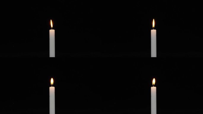 纯黑背景蜡烛烛光 风希望黑暗